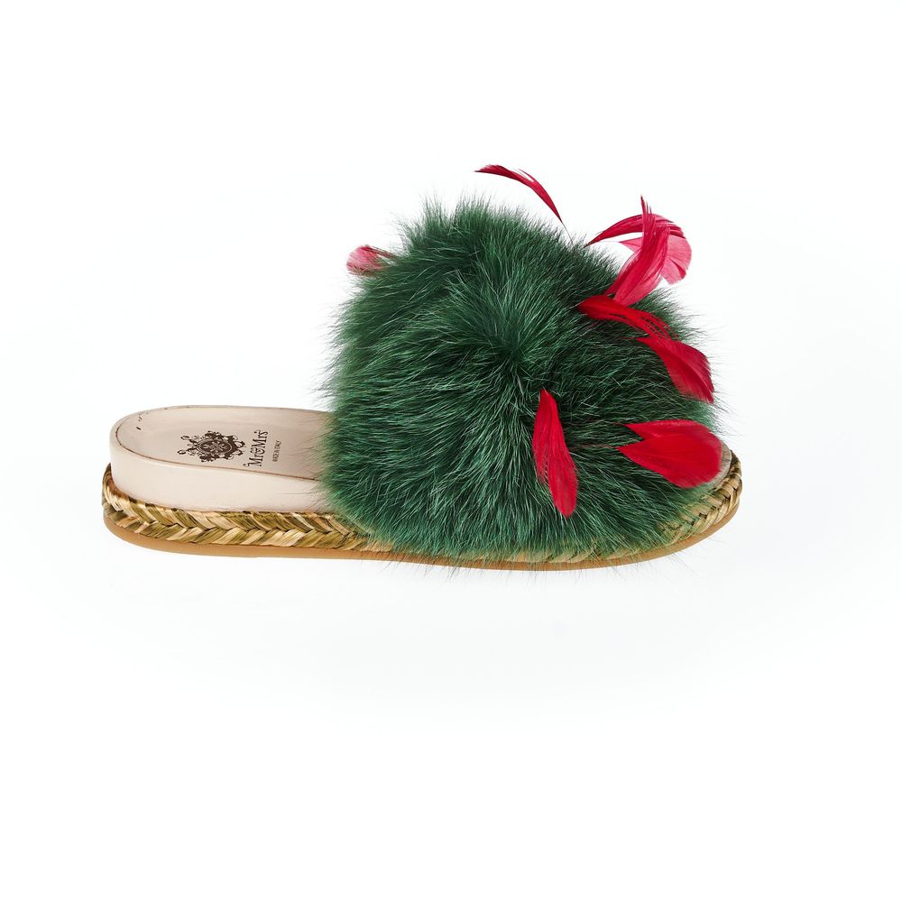 Mr&Mrs Italy Green Leather Women Sandal