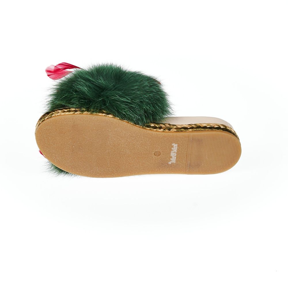 Mr&Mrs Italy Green Leather Women Sandal
