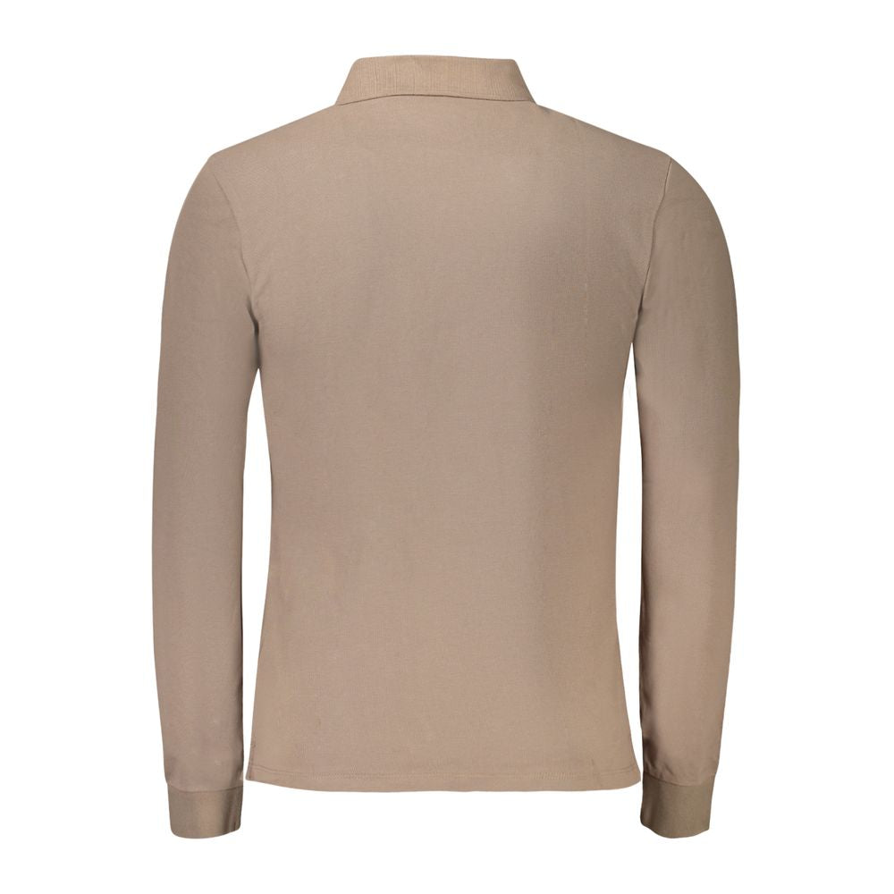 Timberland Beige Cotton Men's Long Sleeve Polo Shirt