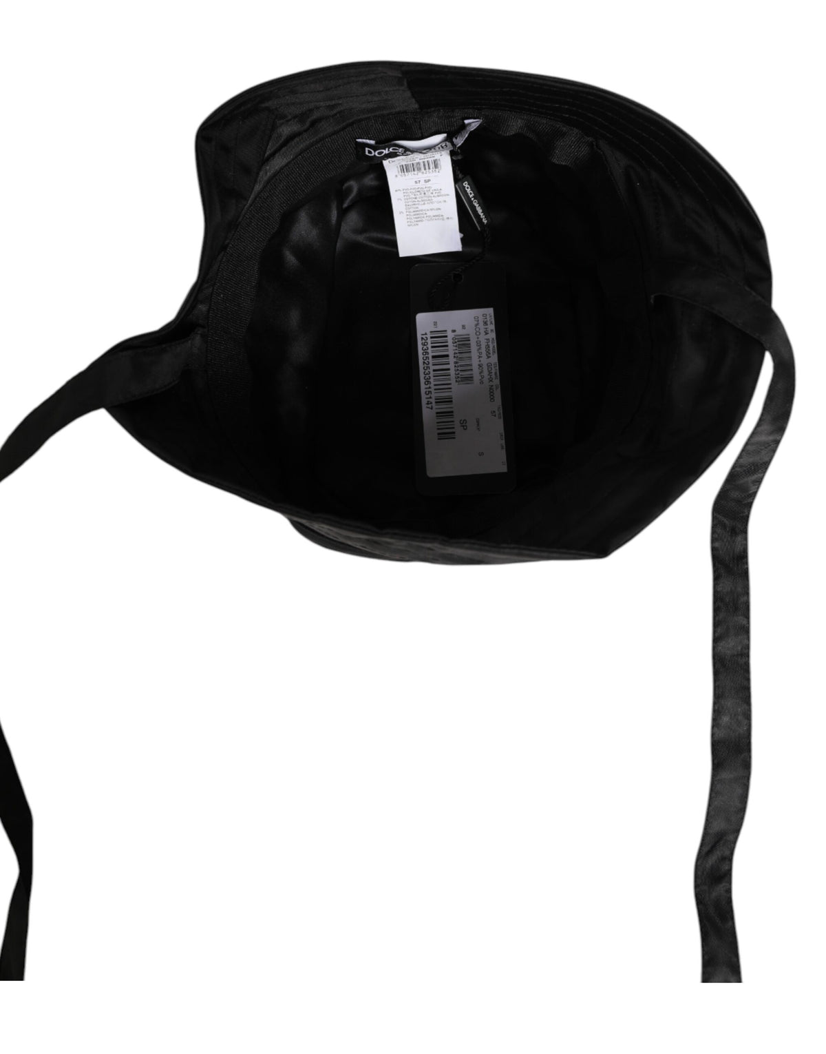 New Dolce & Gabbana Black PVC Wide Brim Men Bucket Capello Hat