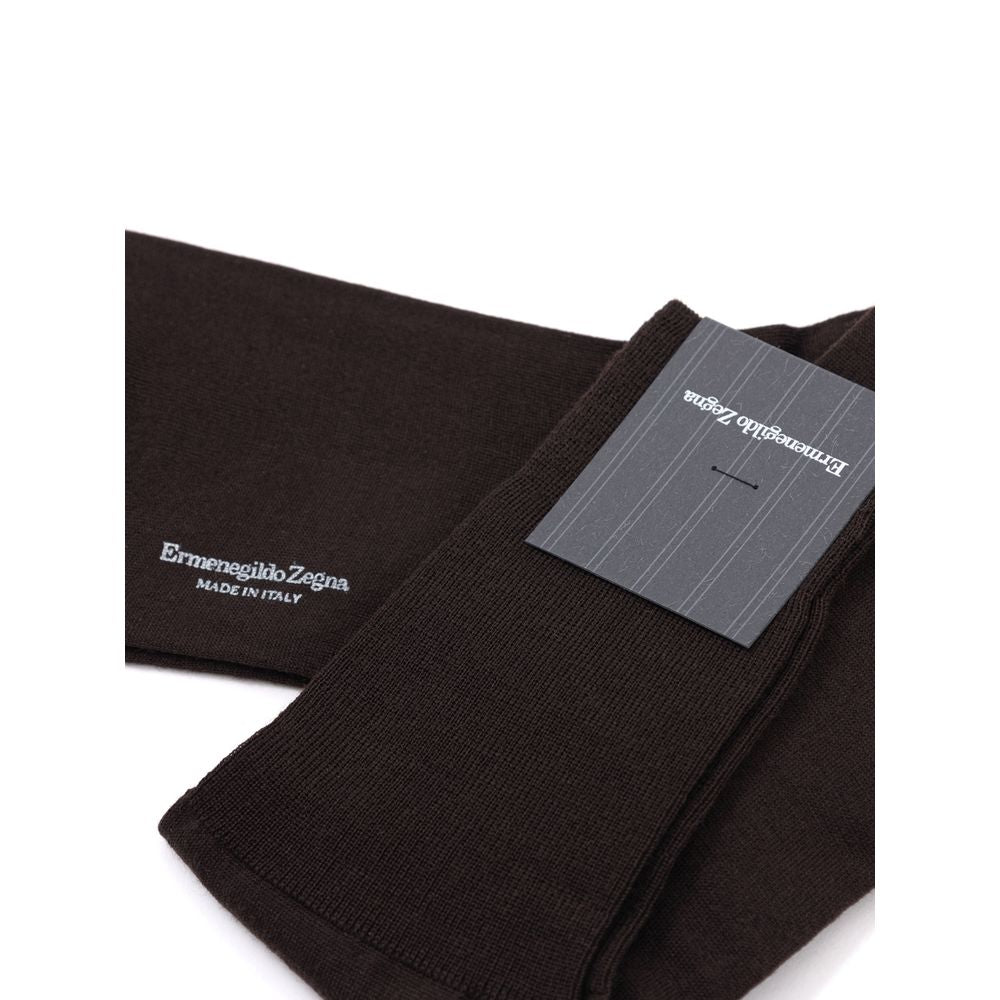 ZEGNA Brown Wool Socks
