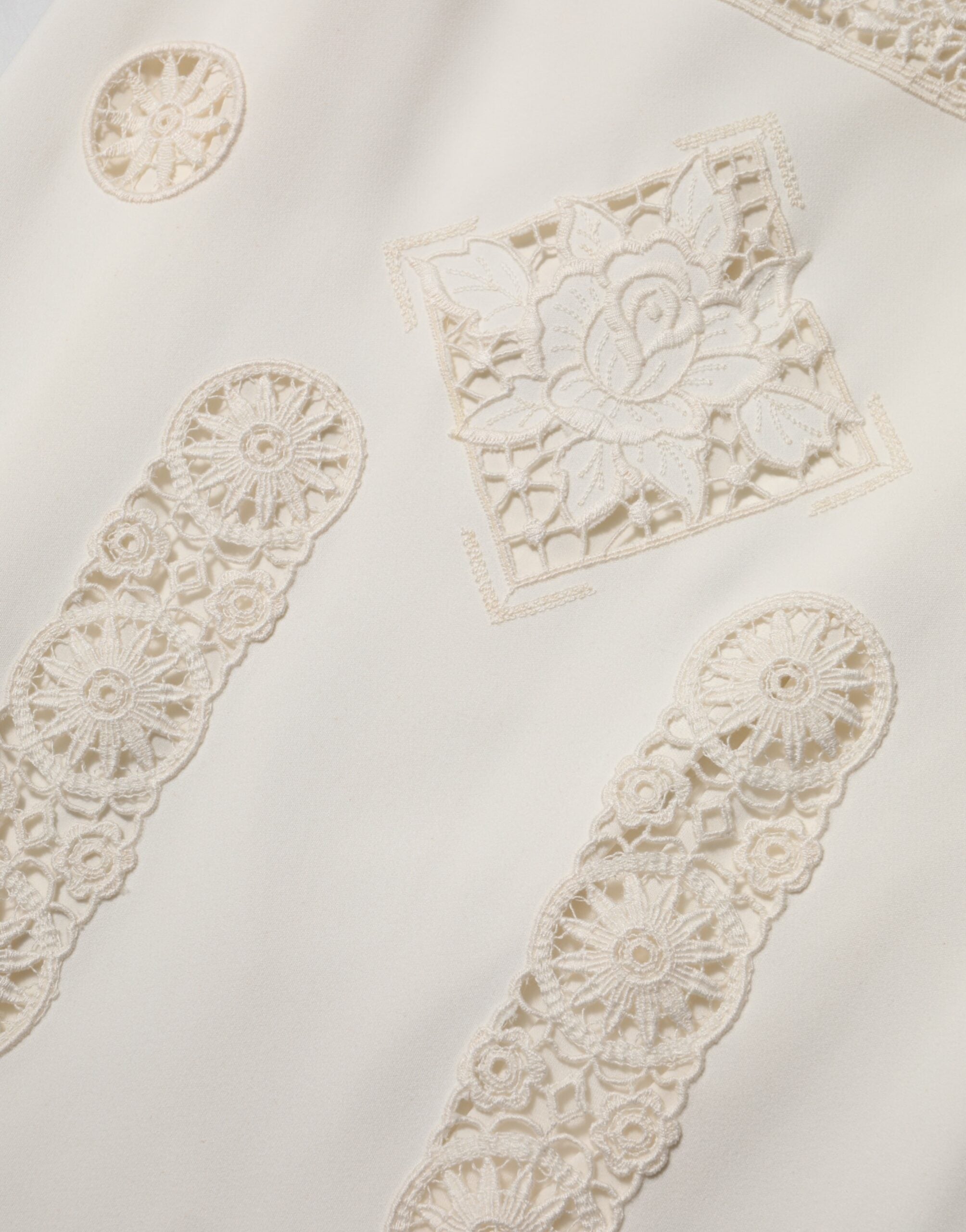 Pre-Owned Dolce & Gabbana White Floral Lace Sleeveless Midi Dress
