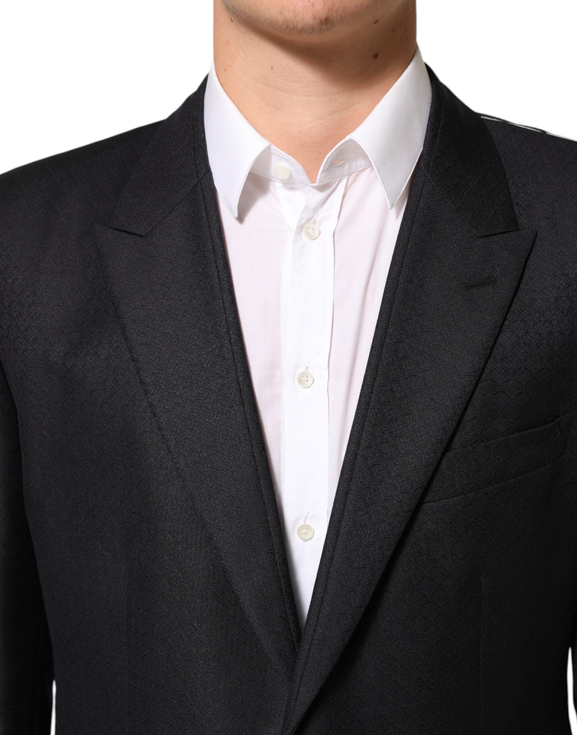 Dolce & Gabbana Black Wool 2 Buttons Suit Jacket Men Blazer