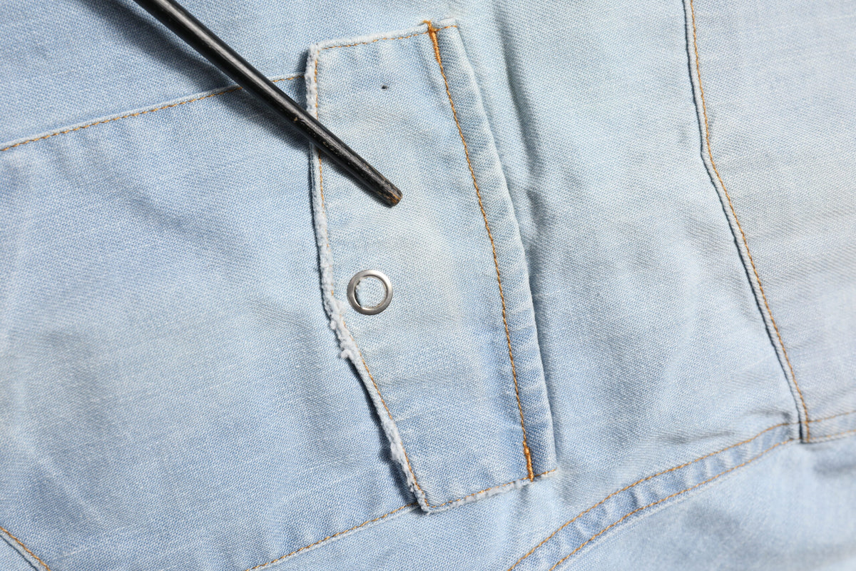 Maison Clochard Blue Denim Collared Long Sleeve Men Shirt