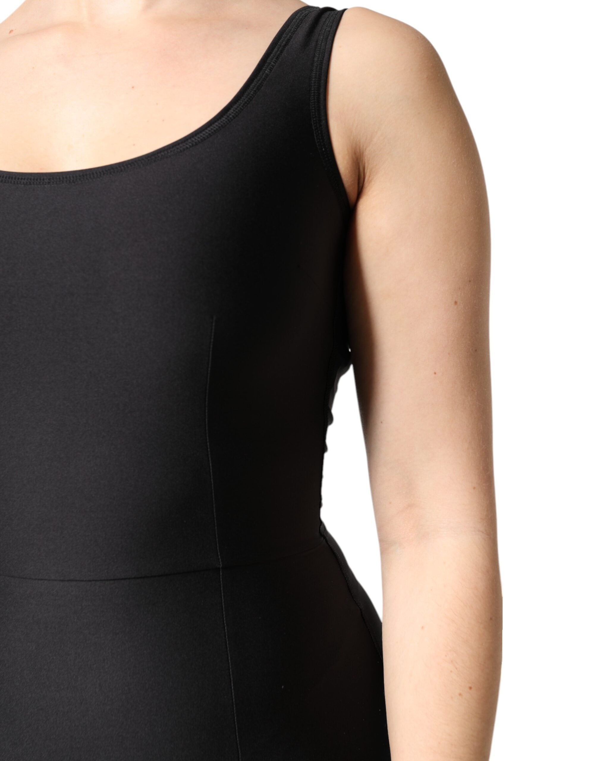 Pre-Owned Dolce & Gabbana Black Sleeveless Bodycon Women Jumpsuit Dress