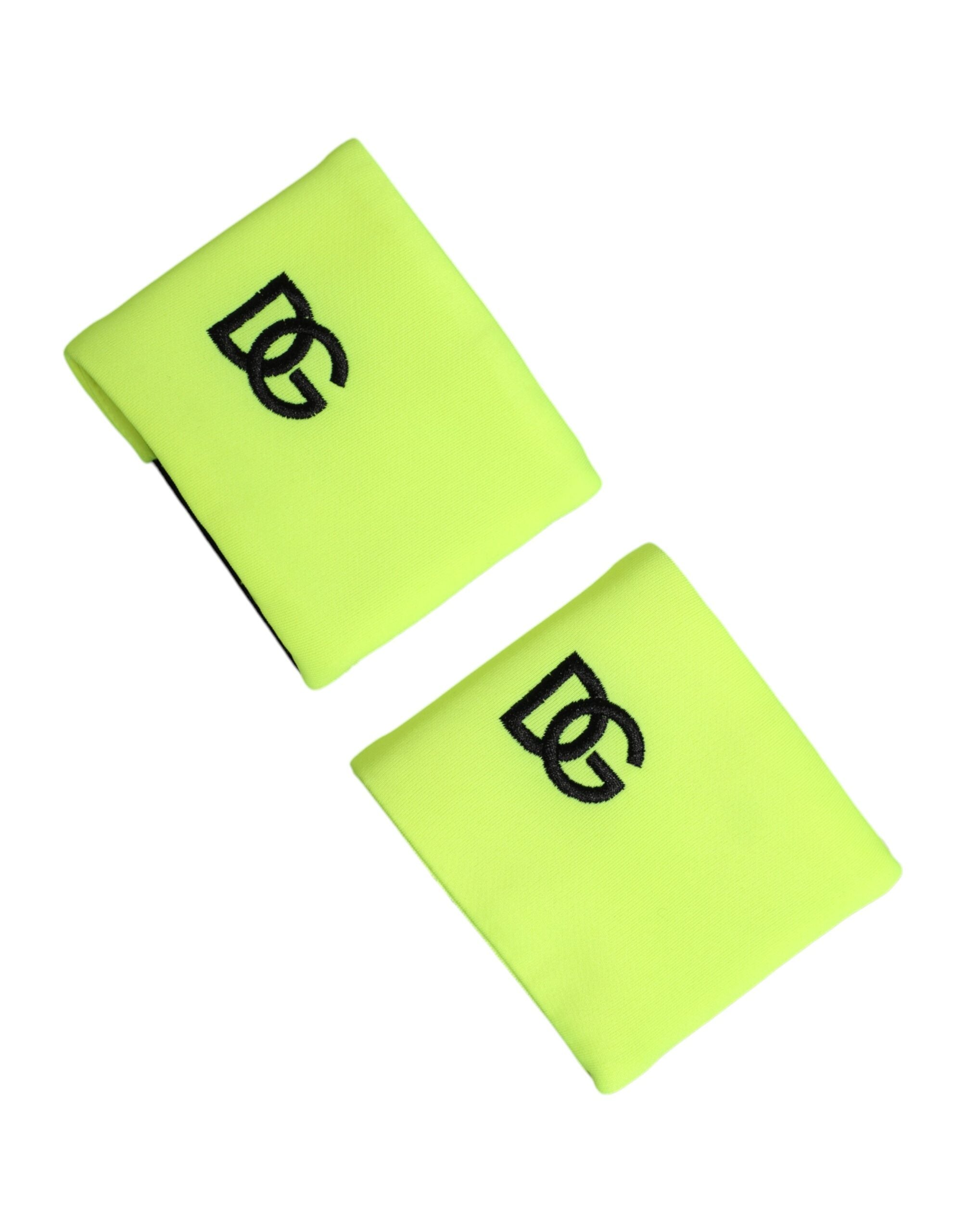 Dolce & Gabbana Yellow Green DG Logo 1 Pair Wristband