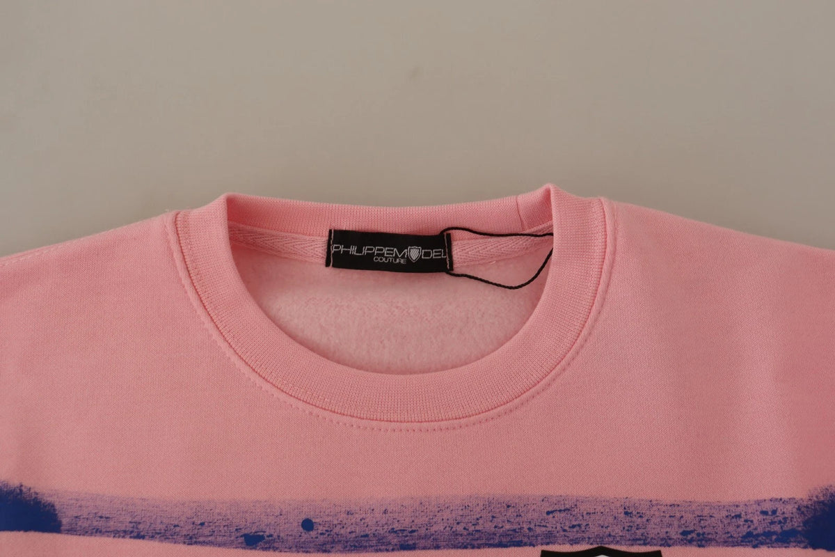 Philippe Model Pink Printed Long Sleeves Pullover Sweater