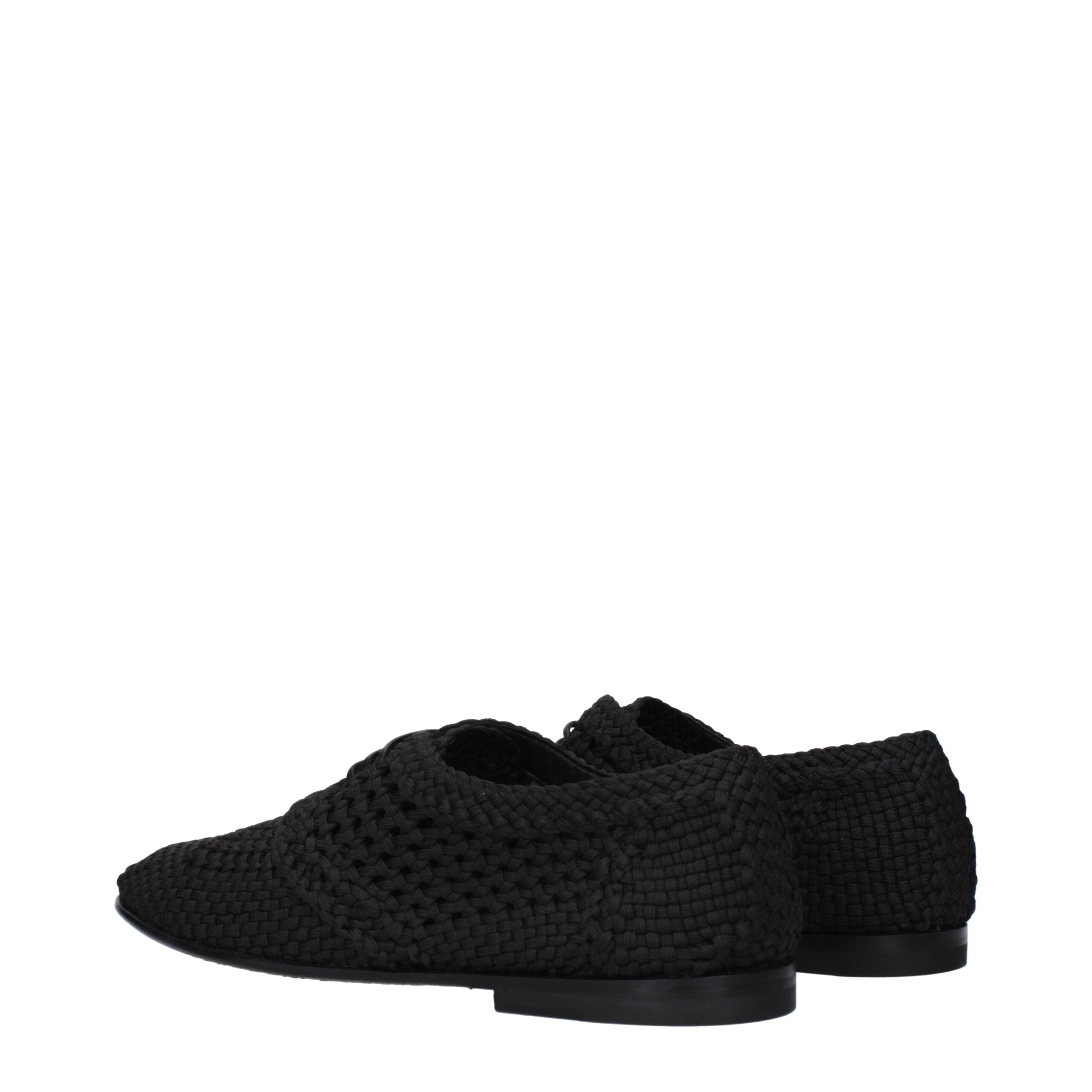 Dolce & Gabbana Black Fabric Oxfords And Derbies