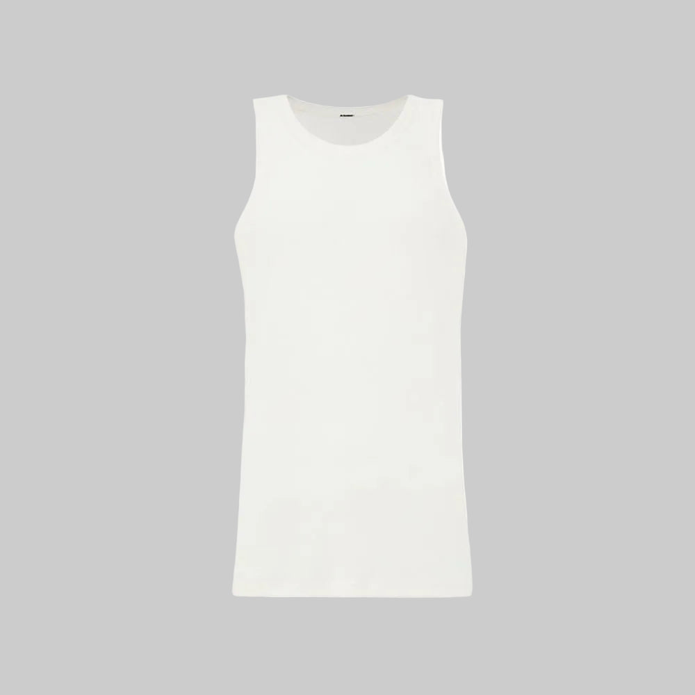 Jil Sander White Cotton Sleveless Jacket