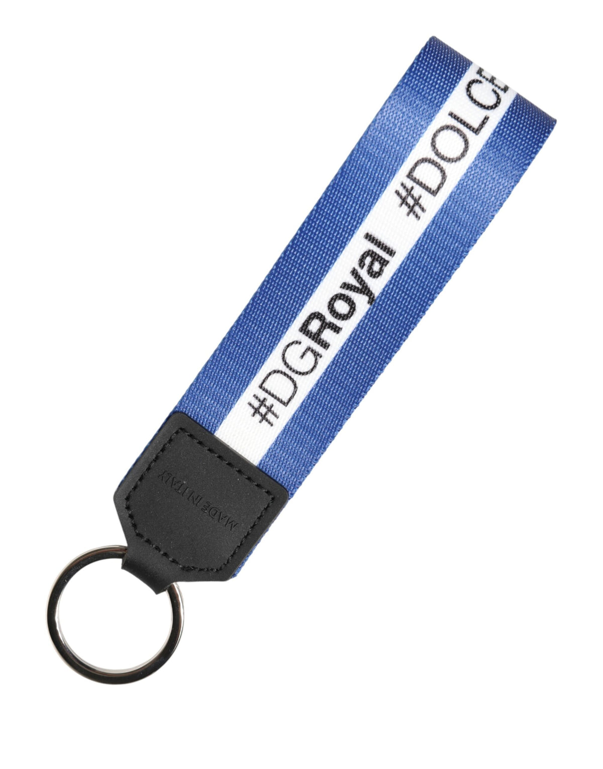Dolce & Gabbana White Blue Logo PVC Holder Keychain Keyring