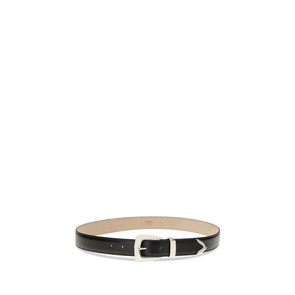 Khaite Black Calf Leather Bos Taurus Regular Belt