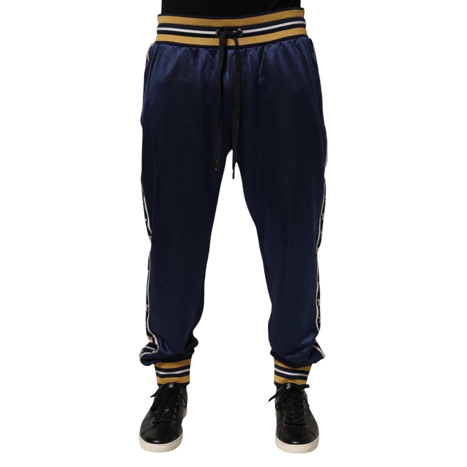 Pre-Owned Dolce & Gabbana Blue Nylon Jogger Mid Waist Trouser Pants