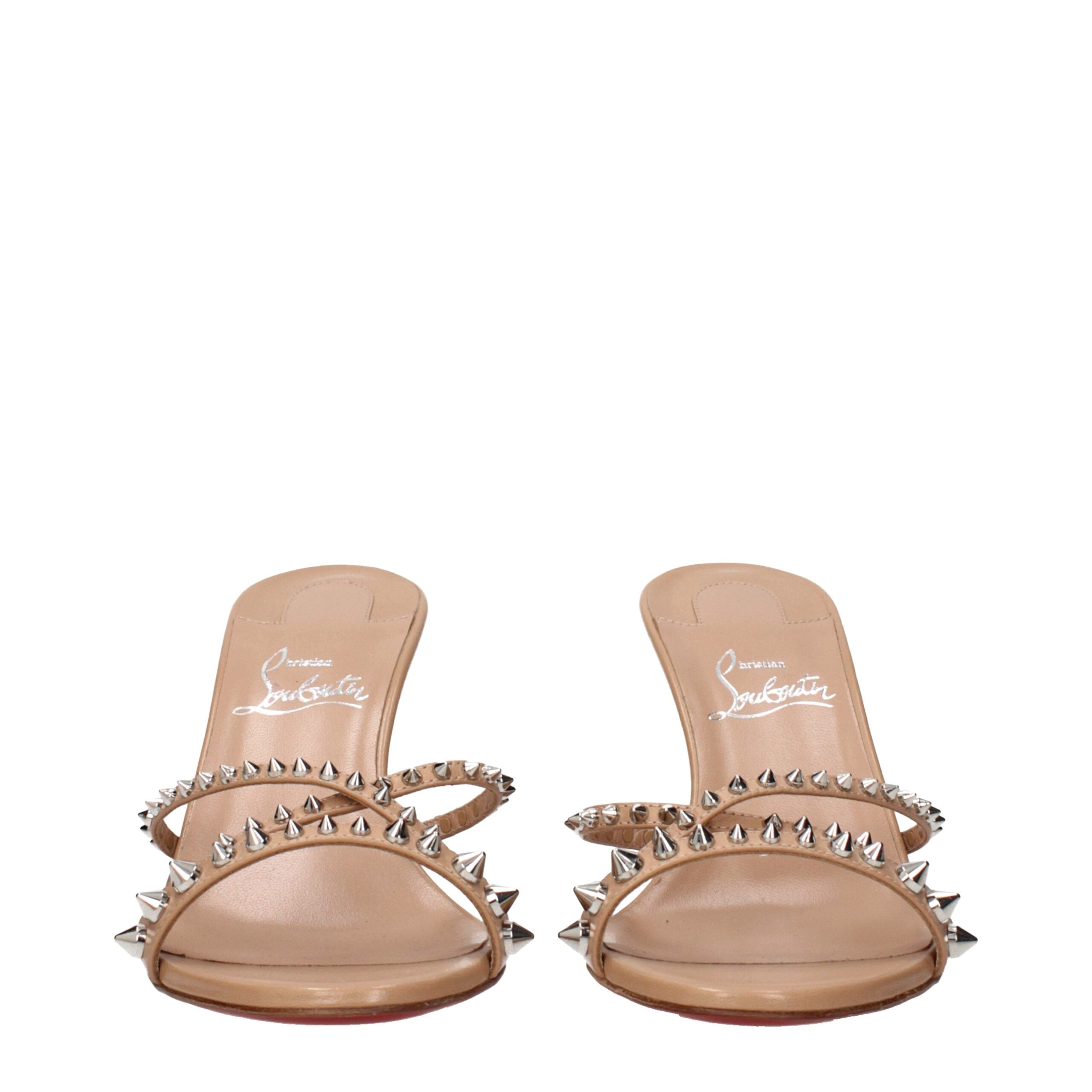 Christian Louboutin Pink Leather Stiletto Heel Sandals