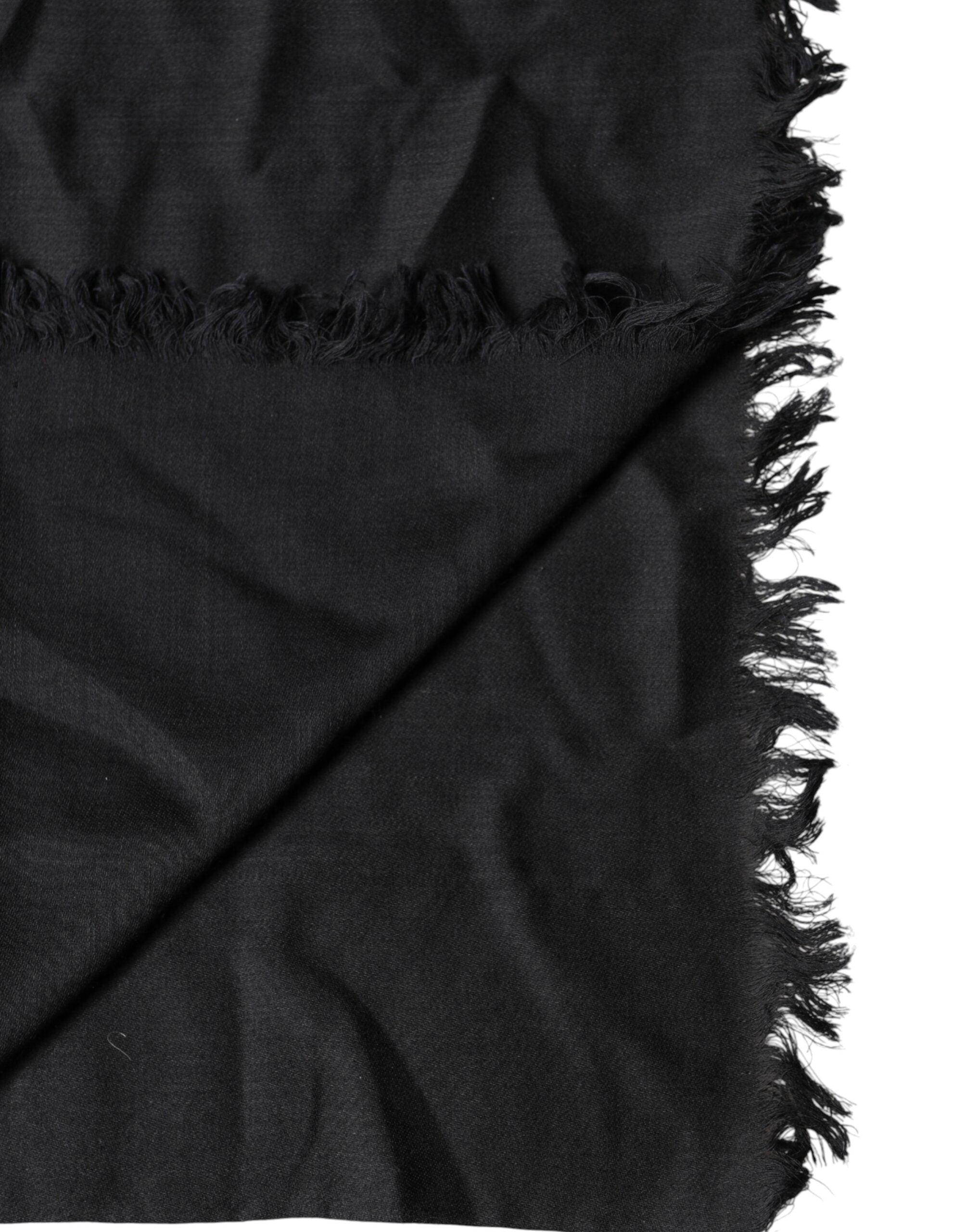 Dolce & Gabbana Black Lace Stole Neck Wrap Shawl Scarf