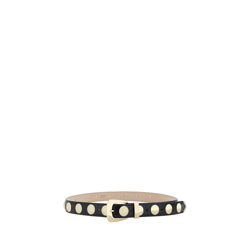 Khaite Black Leather Regular Belt