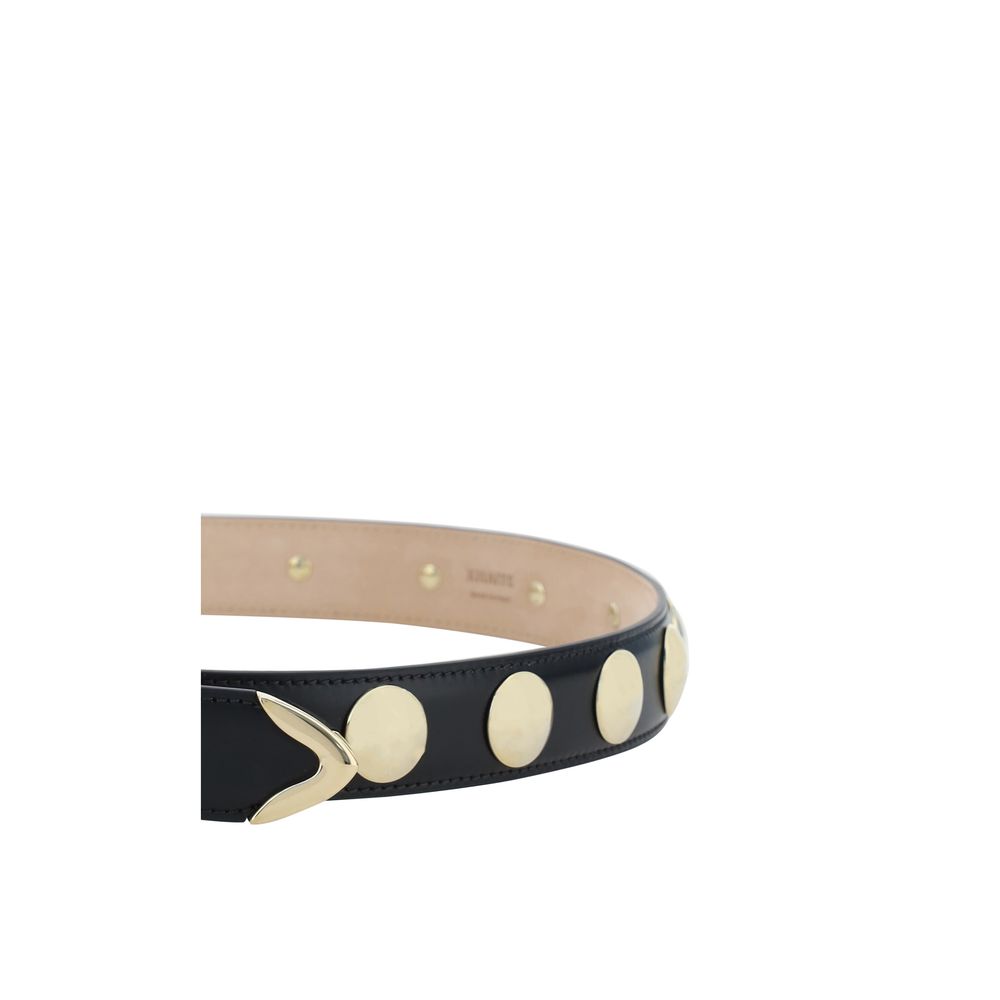 Khaite Black Leather Regular Belt