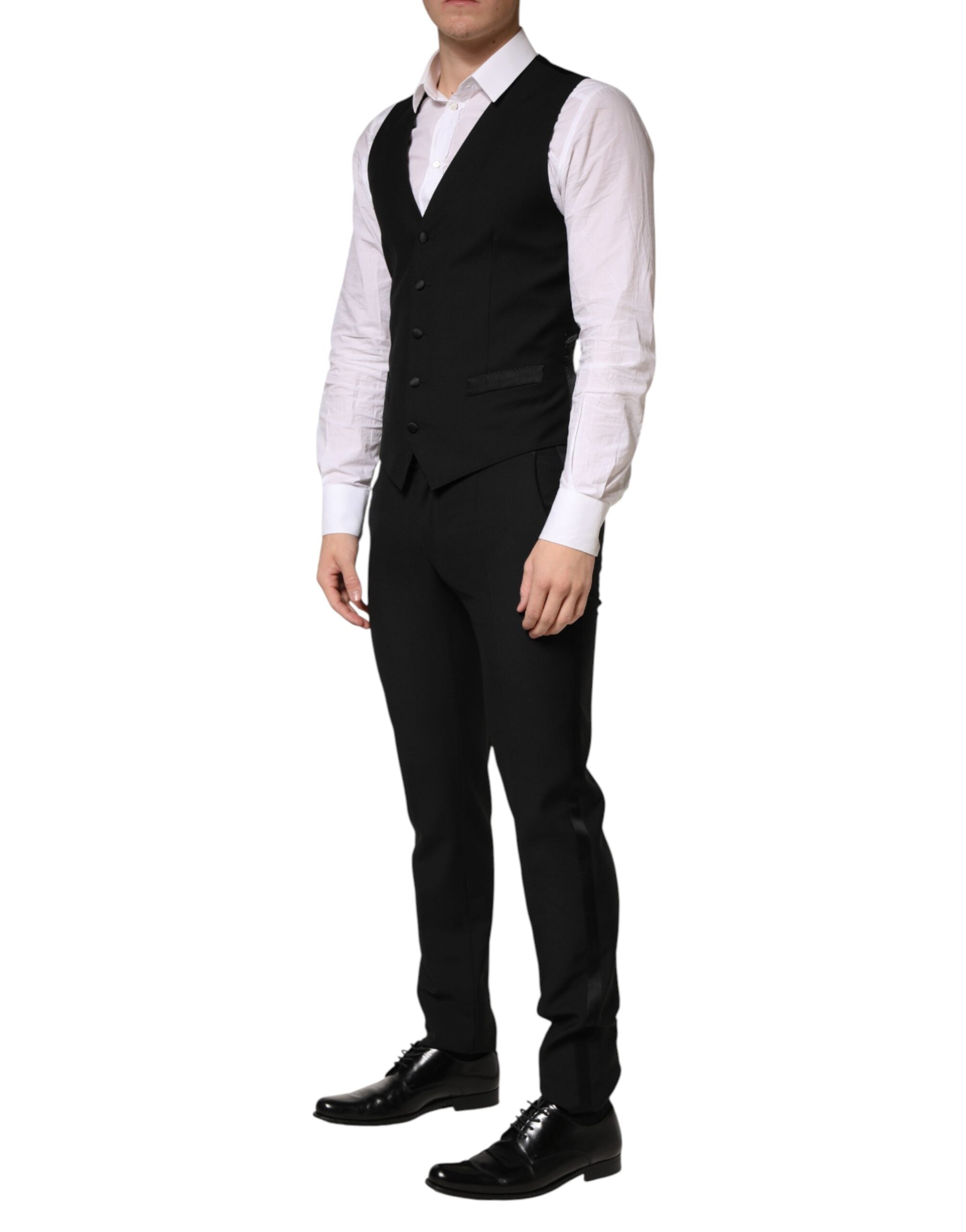 Pre-Owned Dolce & Gabbana Dark Gray Wool Single Breasted 3 Piece Men Suit