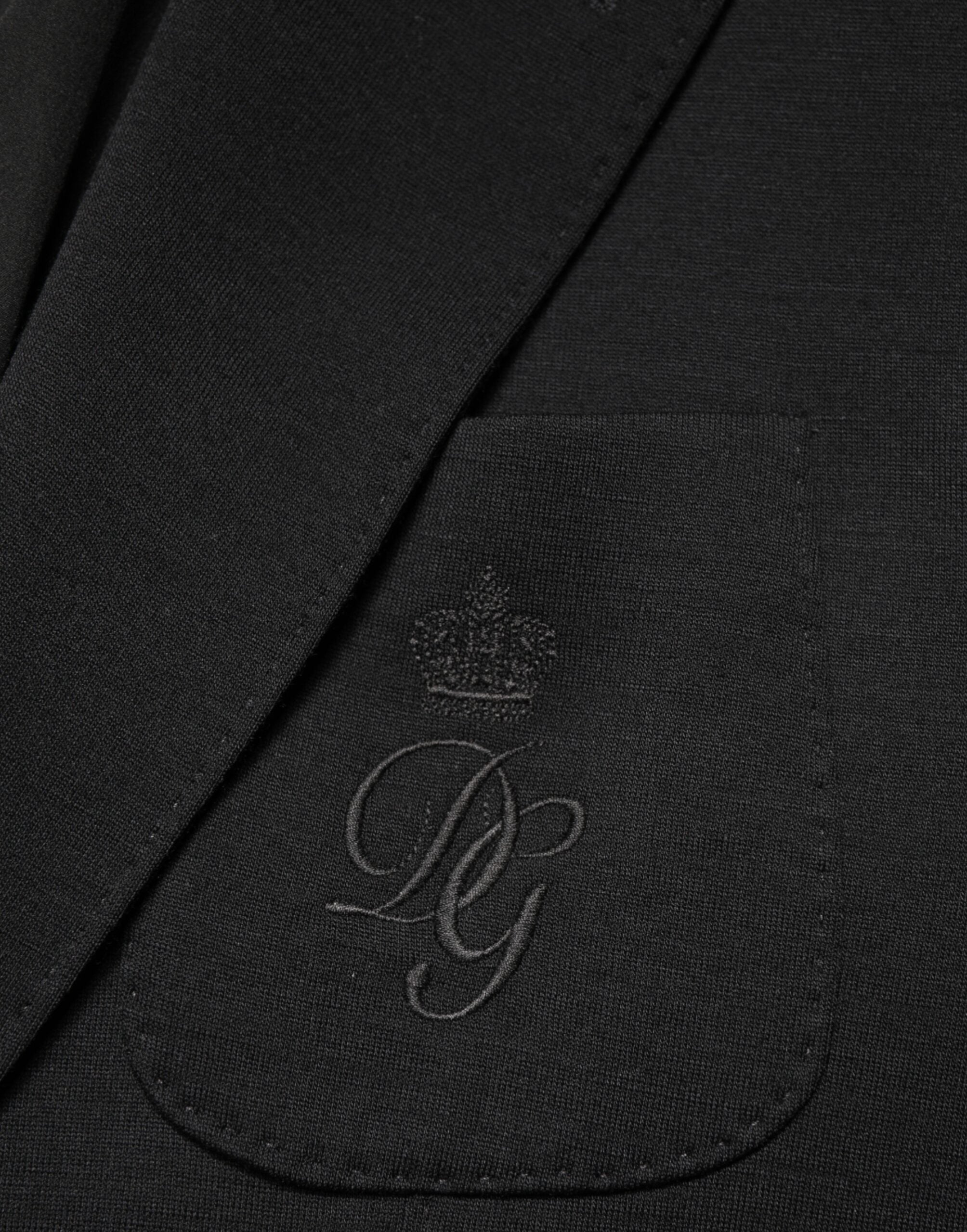 Dolce & Gabbana Black Wool Single Breasted 2 Button Blazer