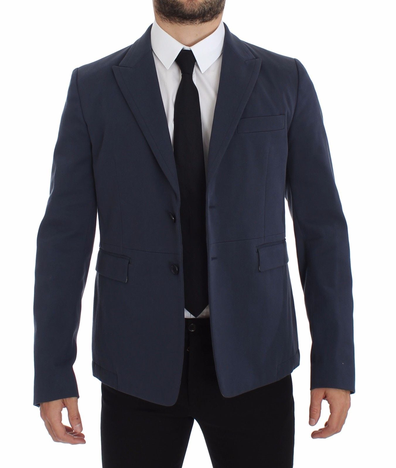 Dolce & Gabbana Blue Cotton Stretch Casual Blazer - PreLoved & Luxe