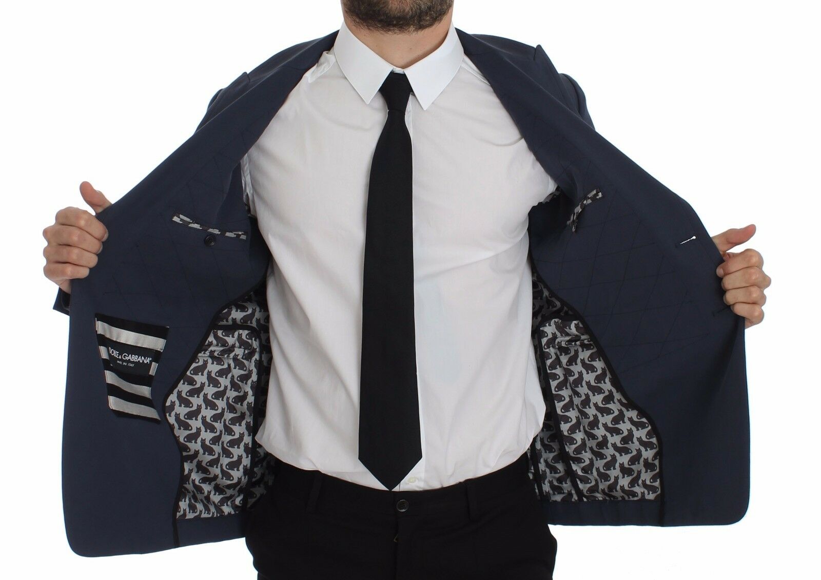 Dolce & Gabbana Blue Cotton Stretch Casual Blazer - PreLoved & Luxe