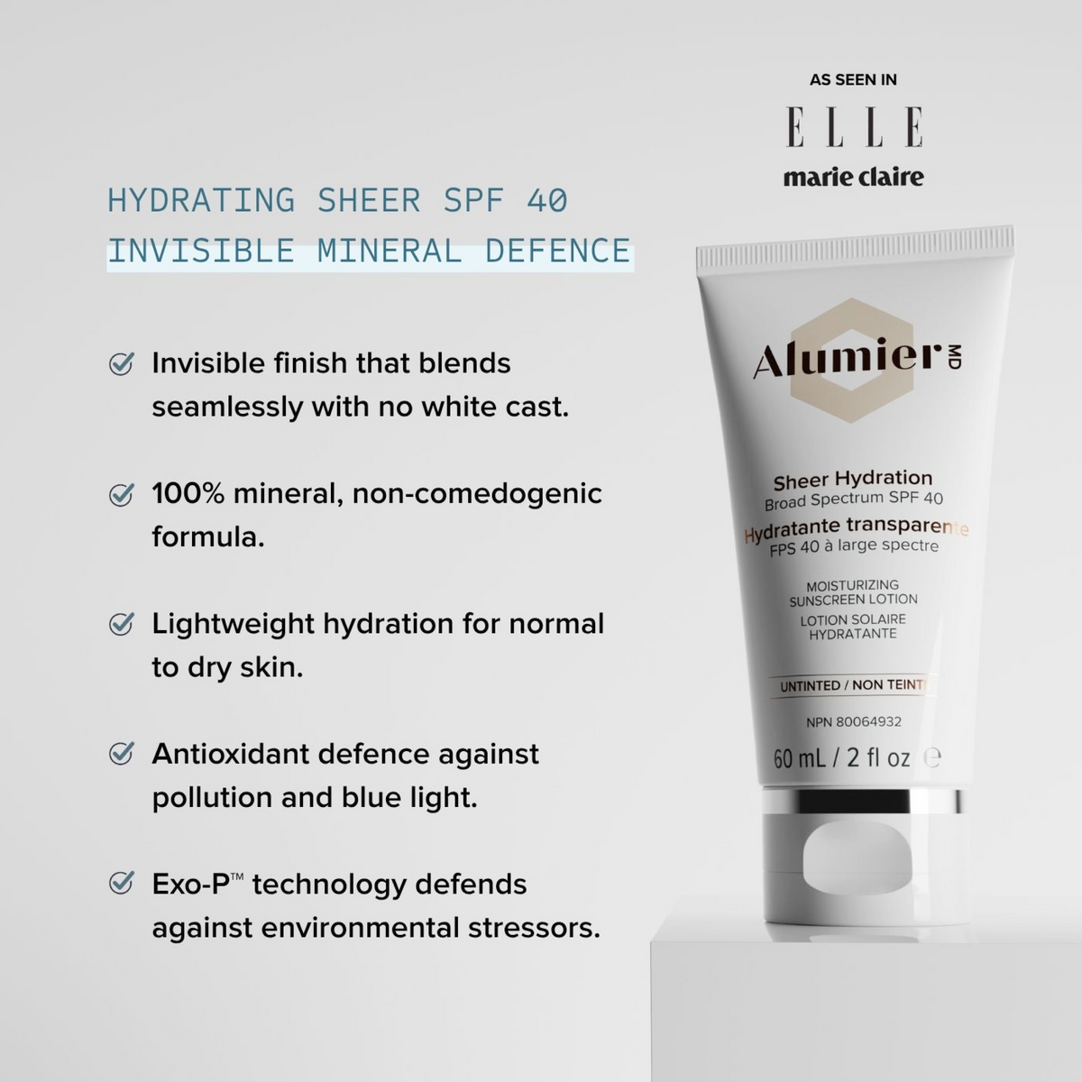 Alumier Sheer Hydration Broad Spectrum SPF 40 Untinted