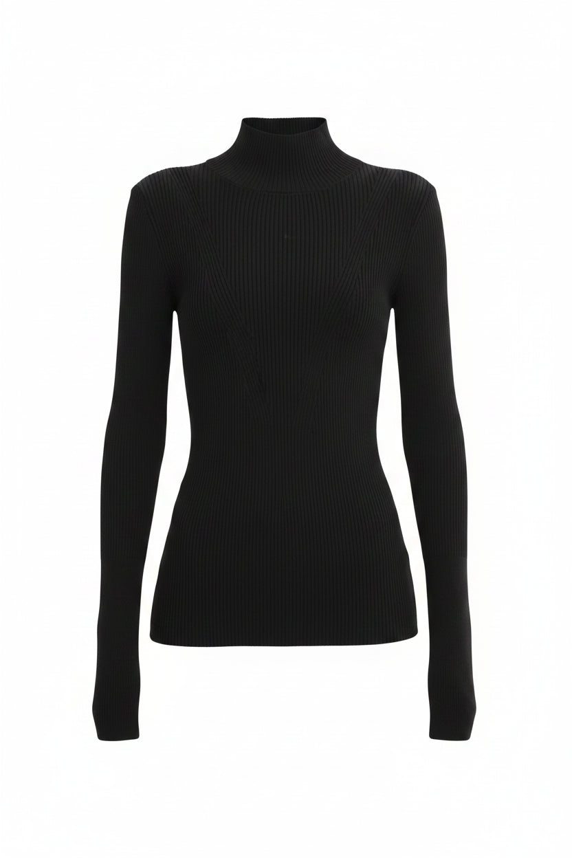 SANDRINE | Long Sleeve Mock Neck Top - PreLoved & Luxe