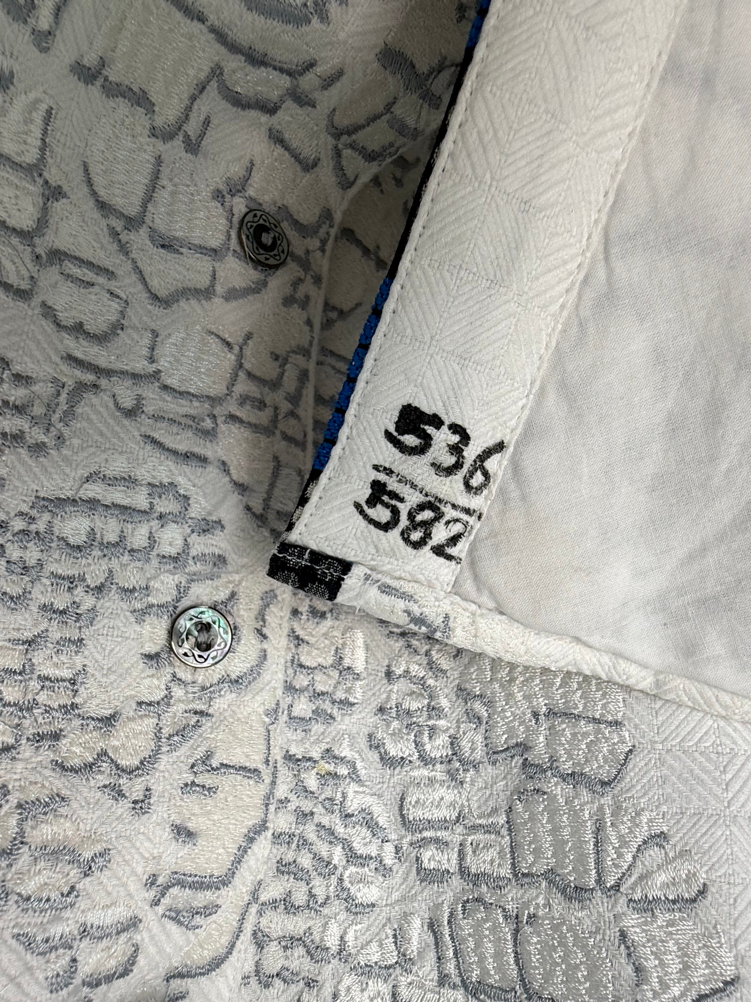 Robert Graham Limited Edition White and Grey Print Shirt