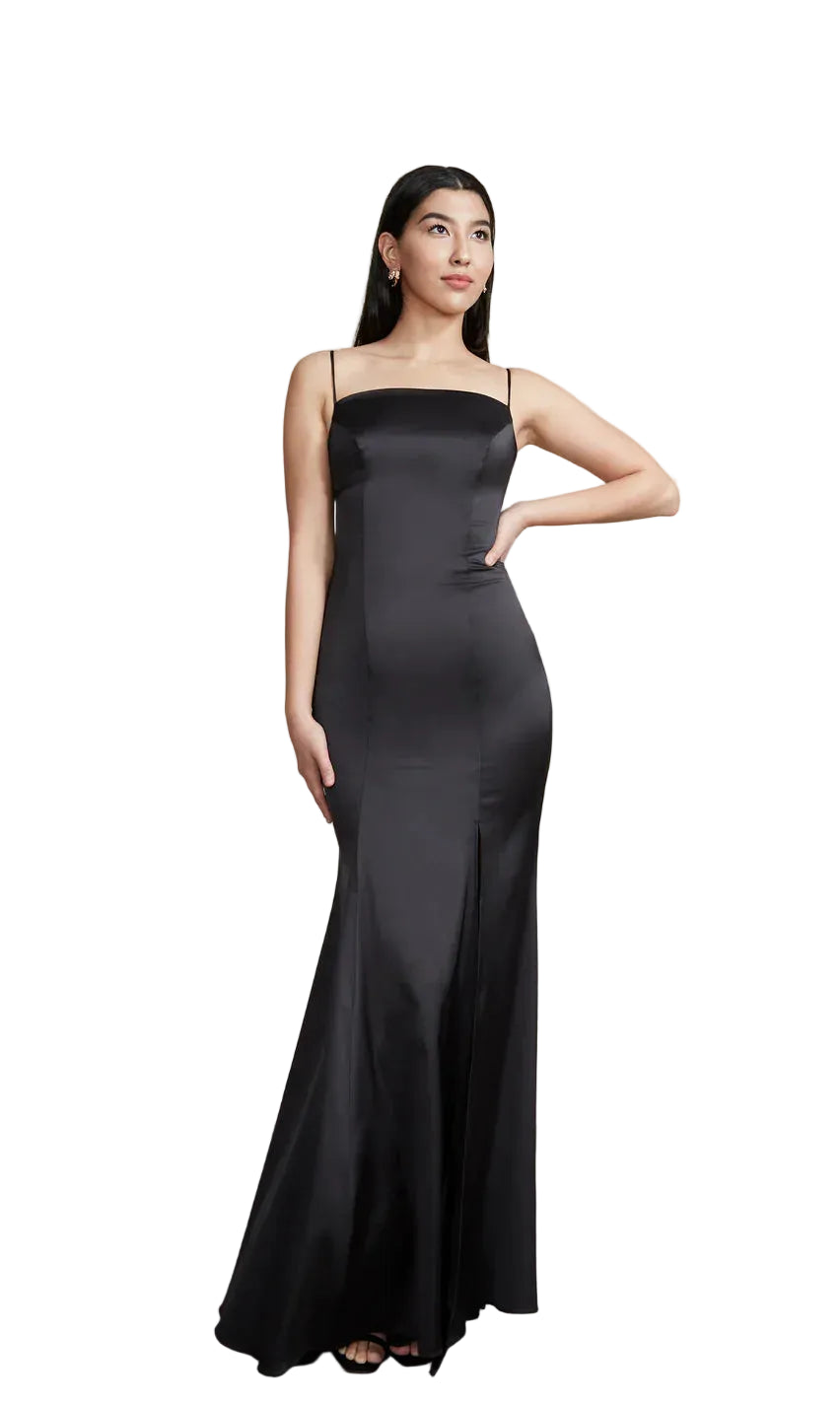 Naomi Gown - Black Satin - PreLoved & Luxe