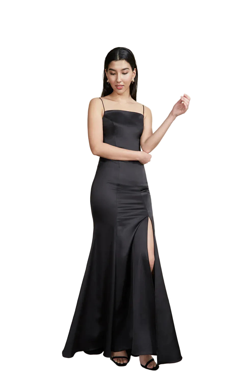 Naomi Gown - Black Satin - PreLoved & Luxe