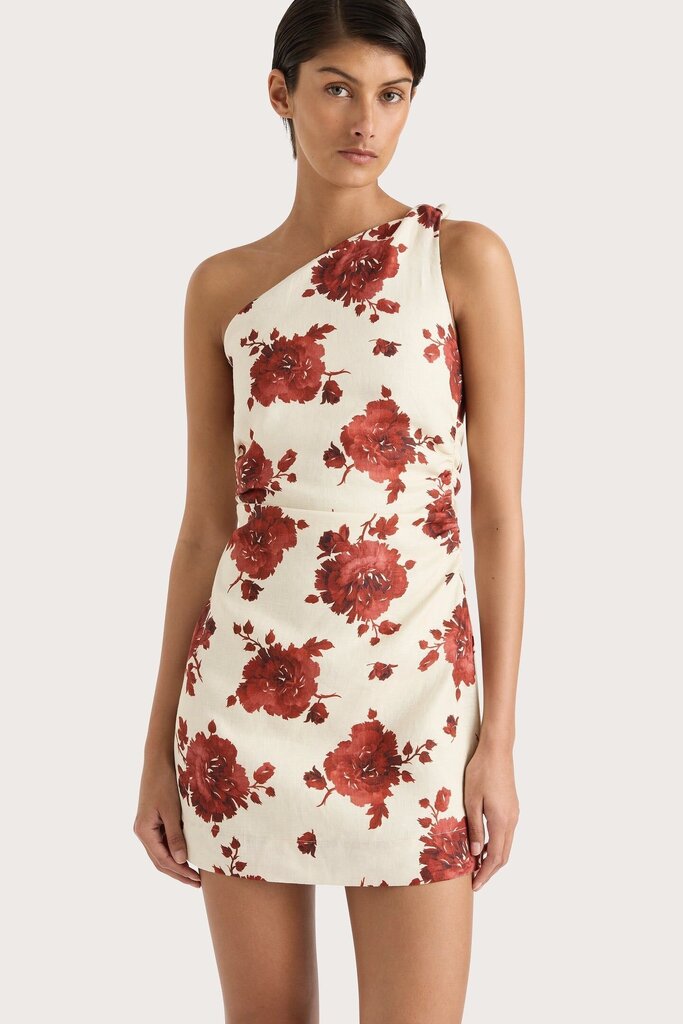 Floral One-Shoulder Mini Dress