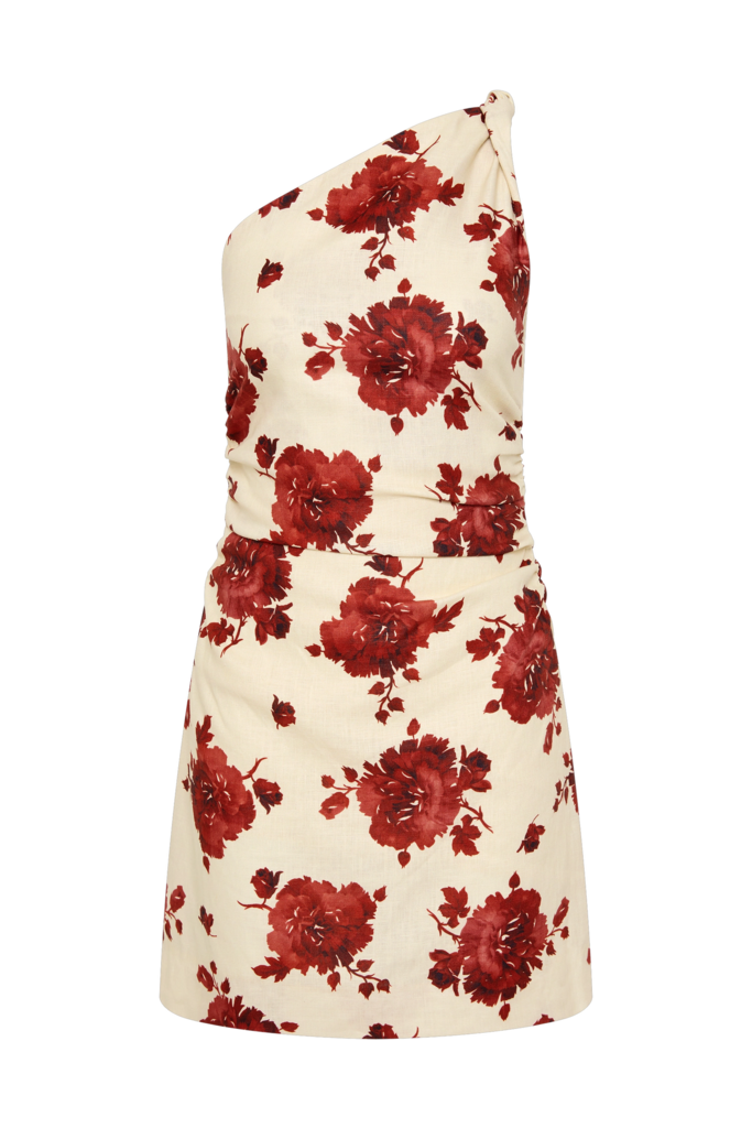 Floral One-Shoulder Mini Dress