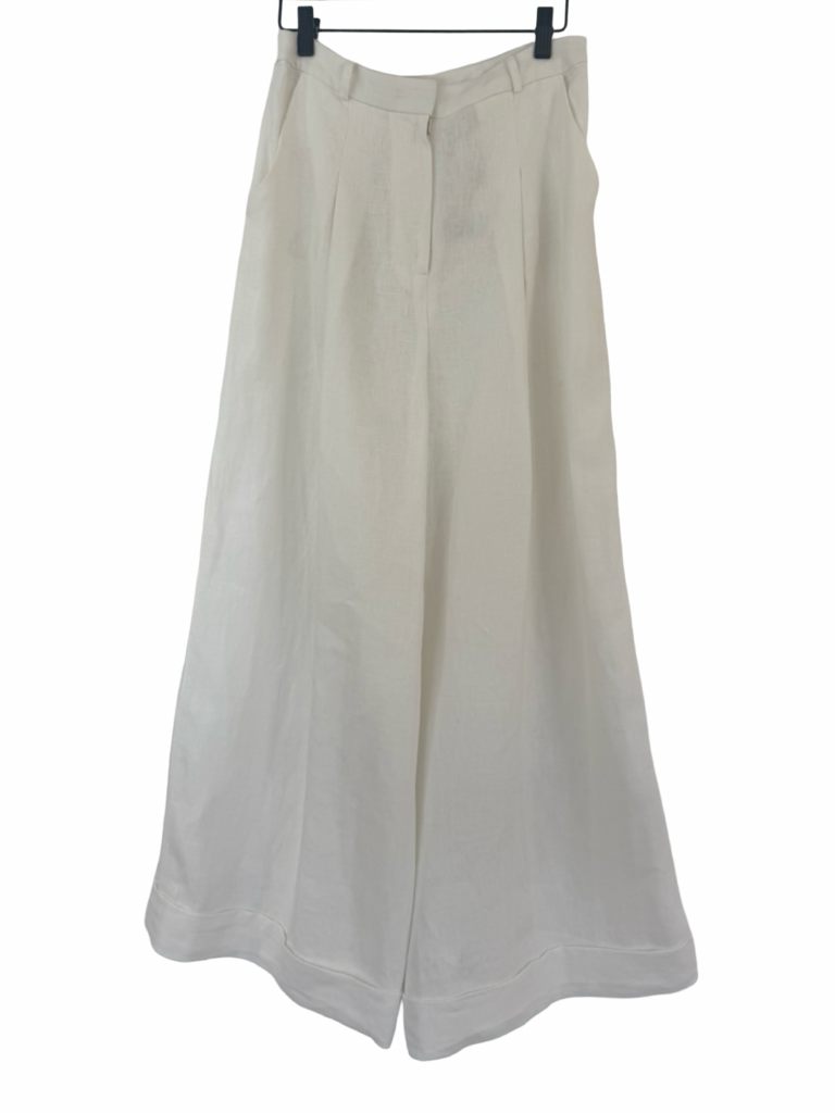 Faithfull the Brand Linen Wide-Leg Clove Trousers