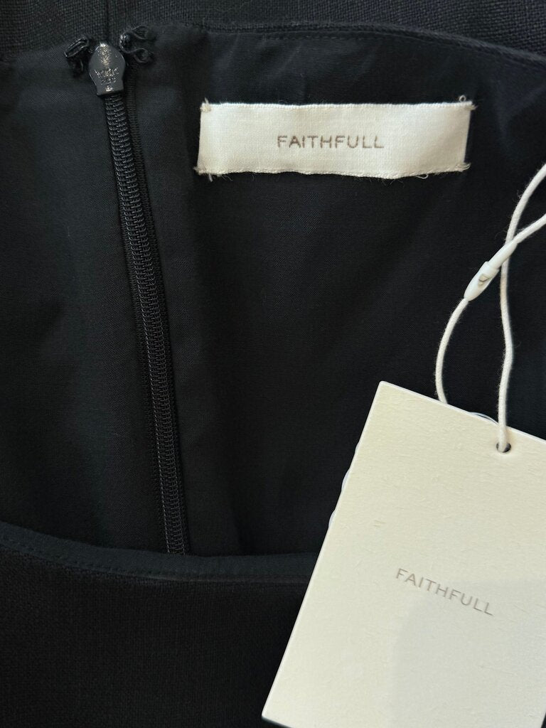 Faithfull the Brand Black Ana Linen Top NWT