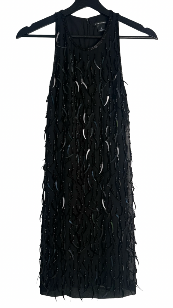 Club Monaco Black Beaded Dress