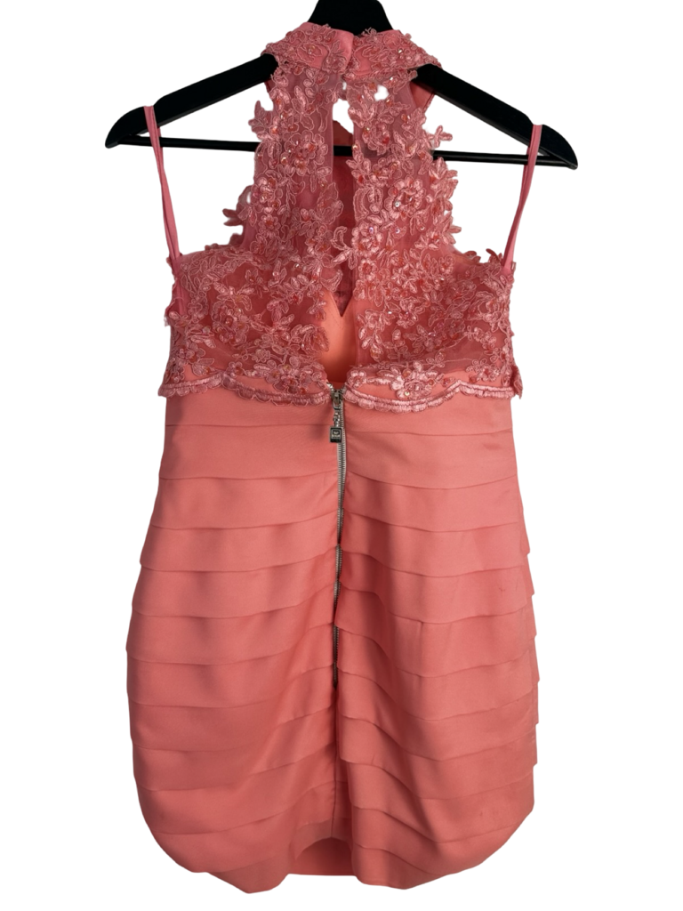 Izidress Vibrant Pink Embroidered Dress
