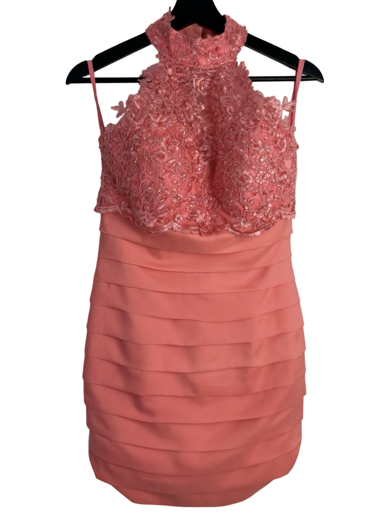 Izidress Vibrant Pink Embroidered Dress