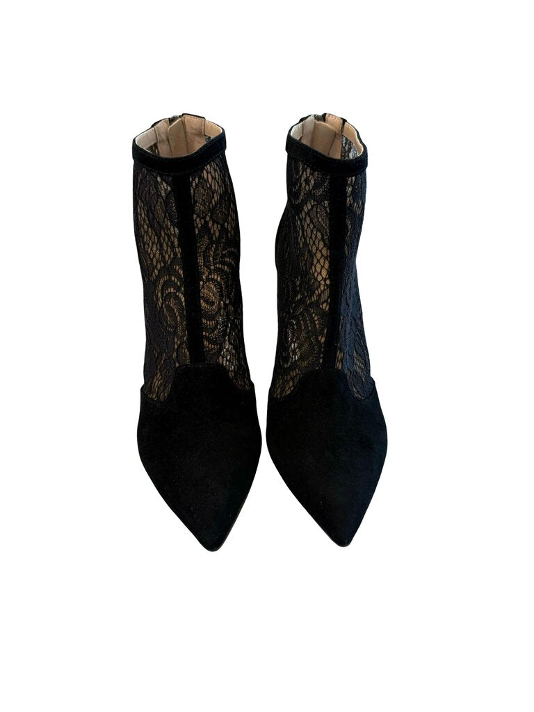 Black Lace Ankle Booties