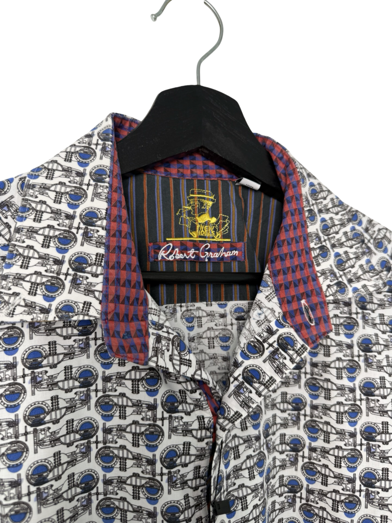 Robert Graham Men's Short Sleeve Shirt with Musical Print