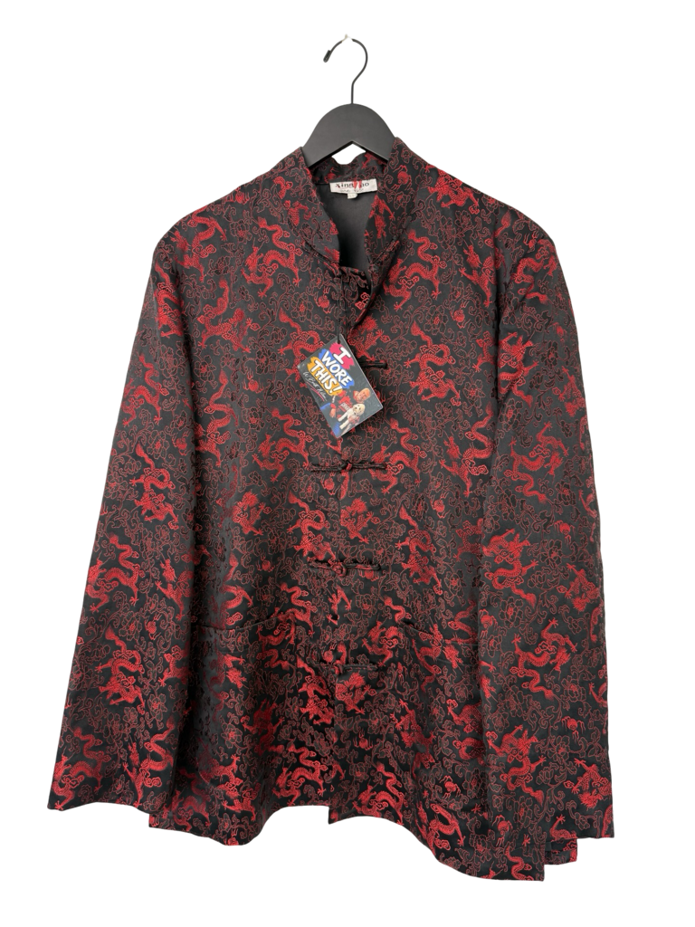Black and Red Dragon Print Shirt Jacket