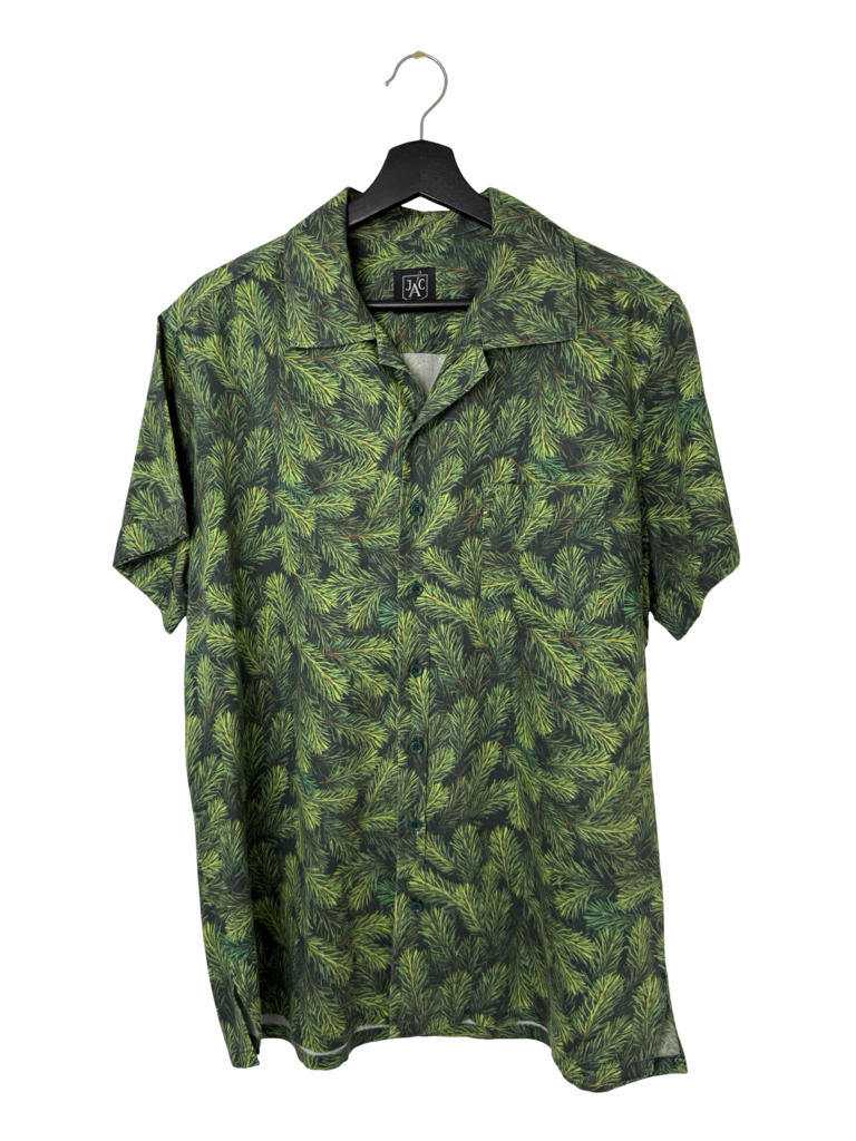 JAC Green Pine Print Short Sleeve Shirt