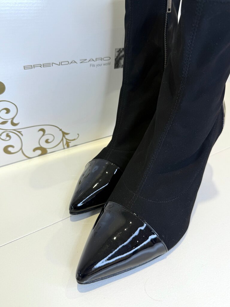Brenda Zaro Black Heeled Ankle Boots