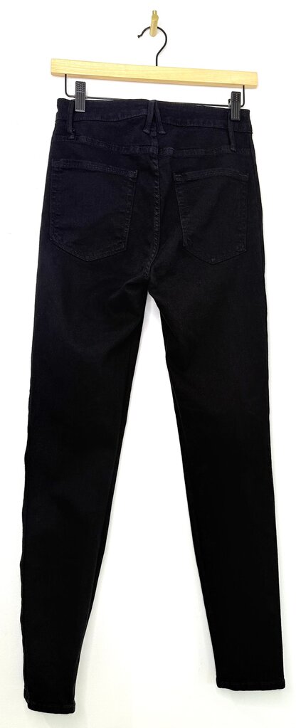 Good American Black High-Waist Jeans with Grommets