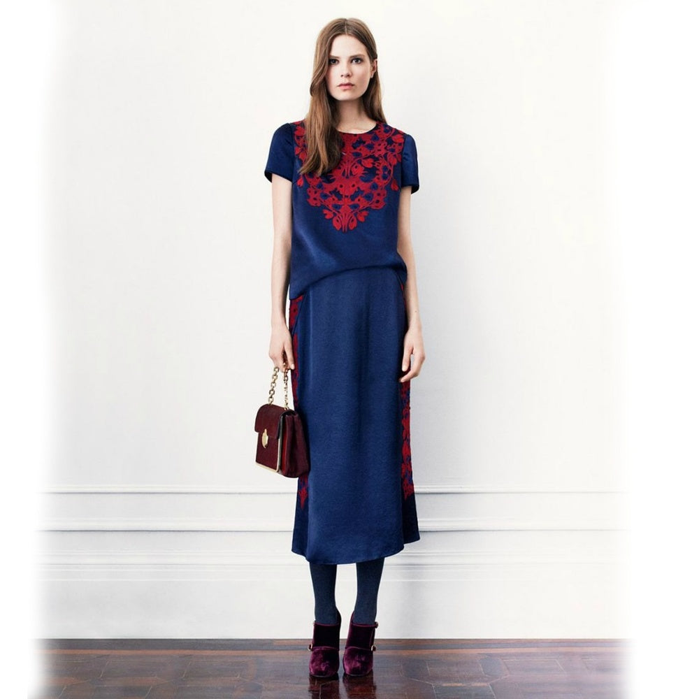 Tory Burch Tia Embroidered Floral Top