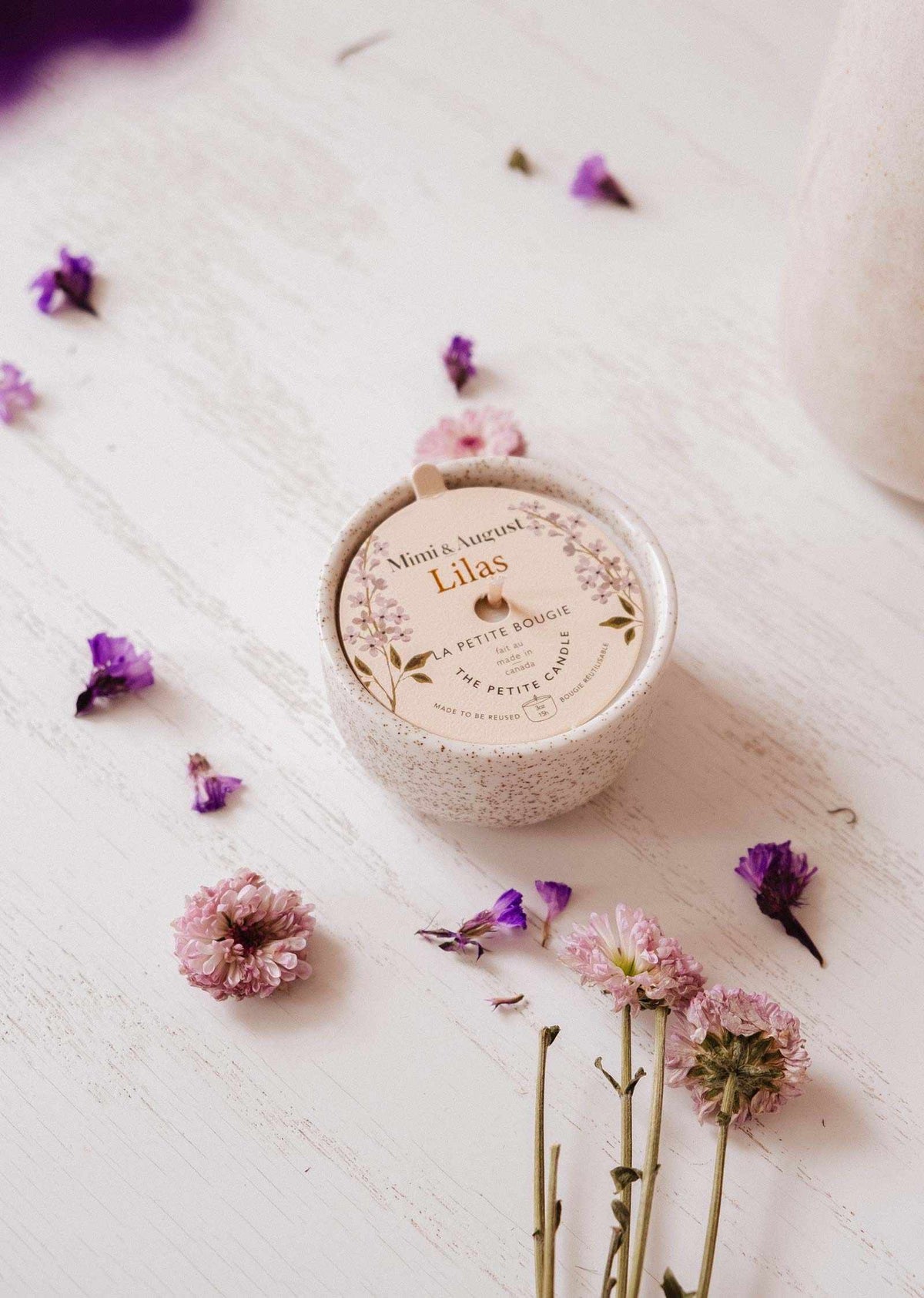 lilac-reusable-soy-candle-serene-floral-scent-1 - PreLoved & Luxe